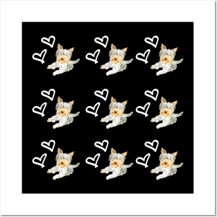 Yorkshire terrier dog cute pattern Posters and Art